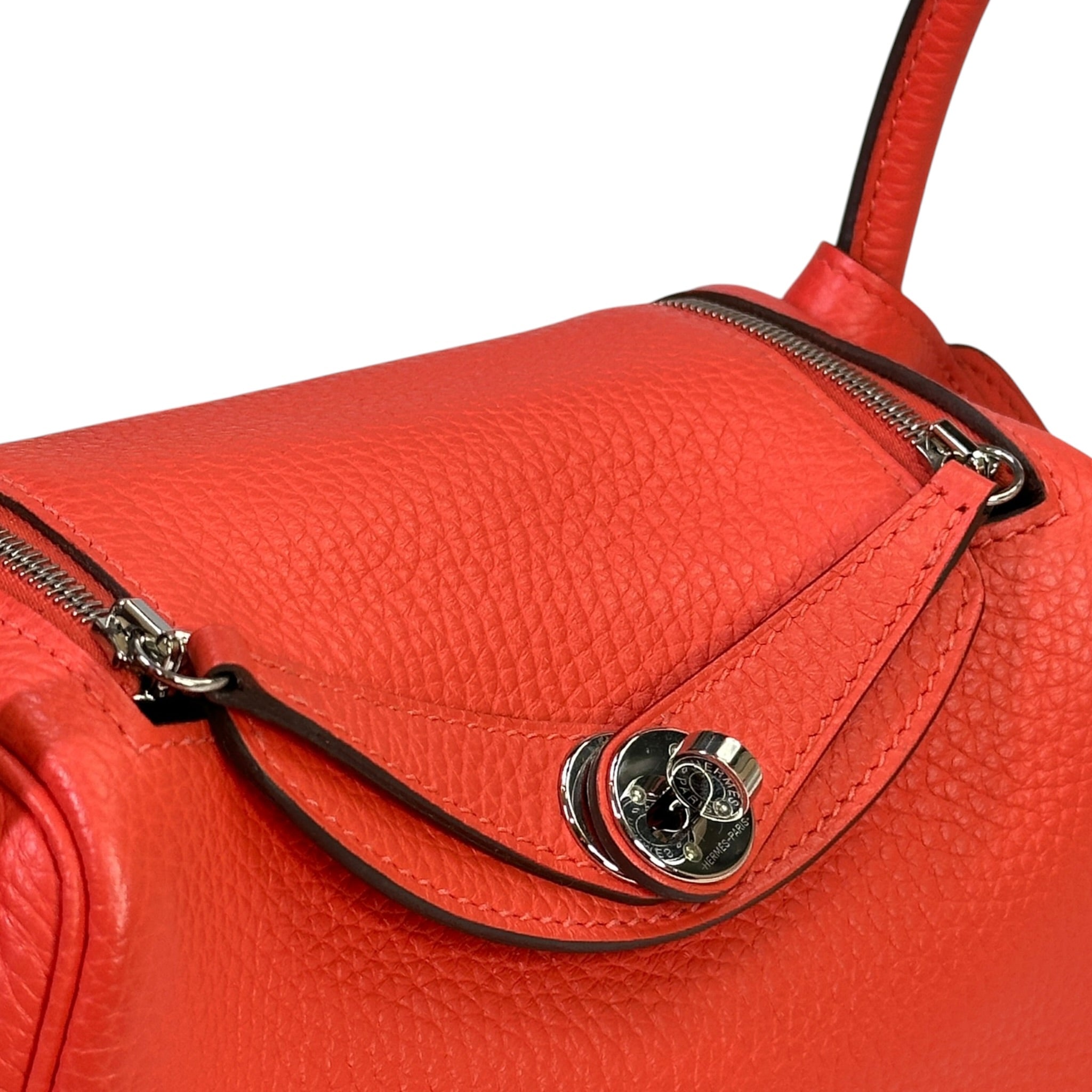 Hermès Lindy Mini Orange Field Taurillon Clemence PHW