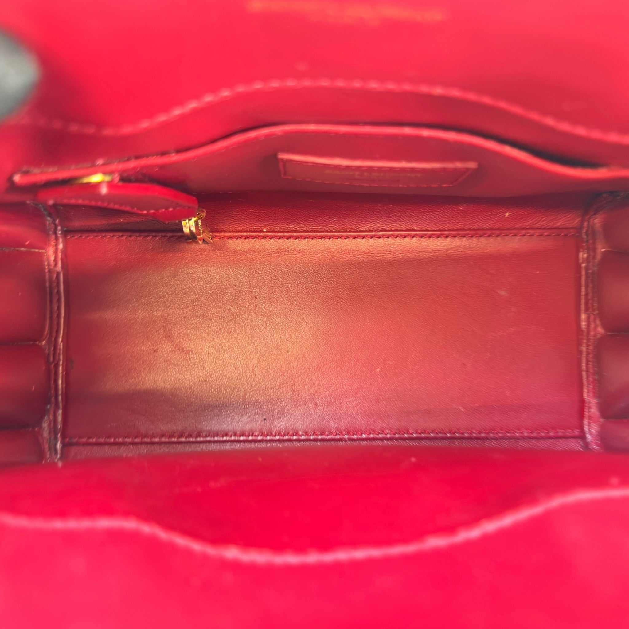 Yves Saint Laurent Sac De Jour Nano Burgundy Python Embossed Leather