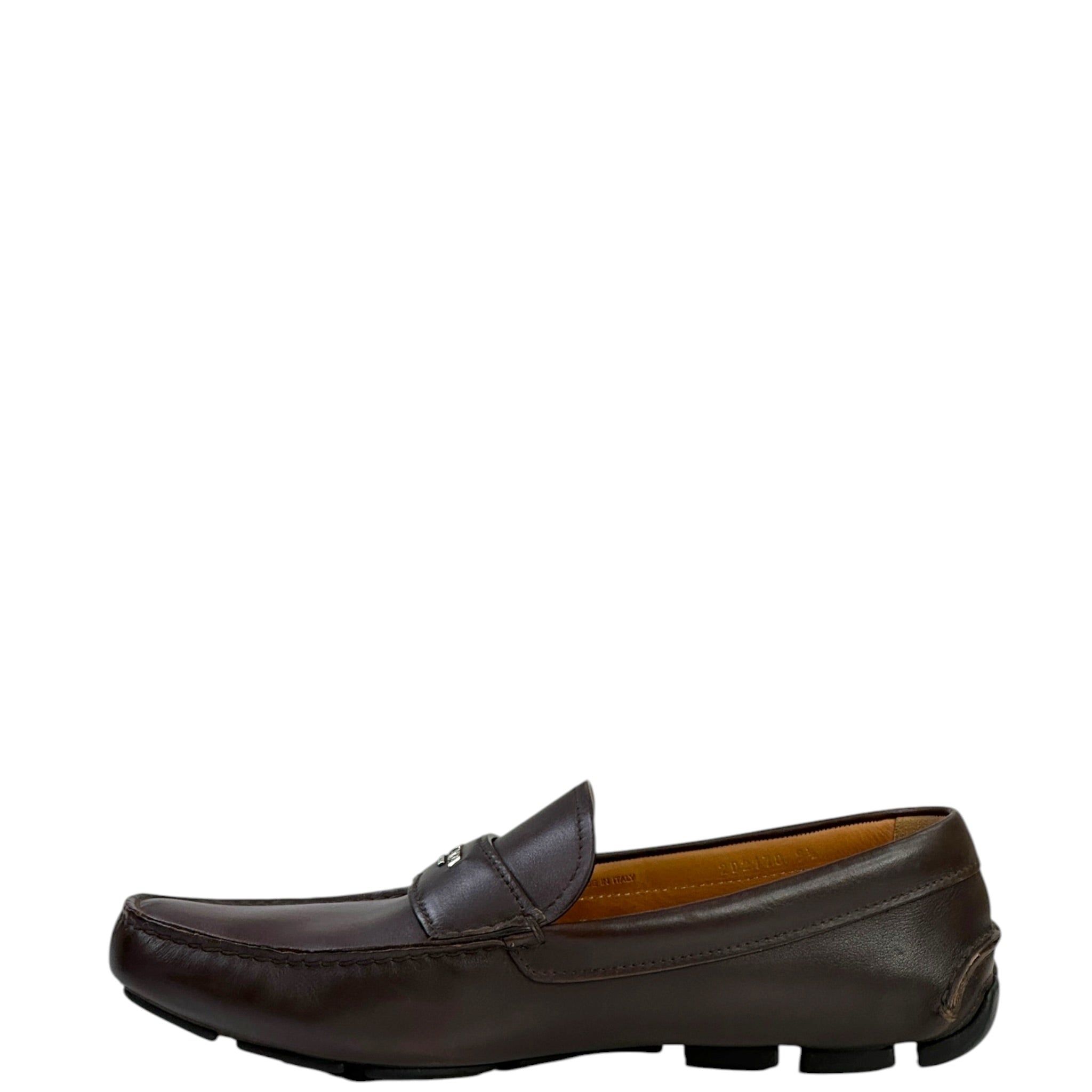 Prada Men's Loafers Brown Leather Size 9.5