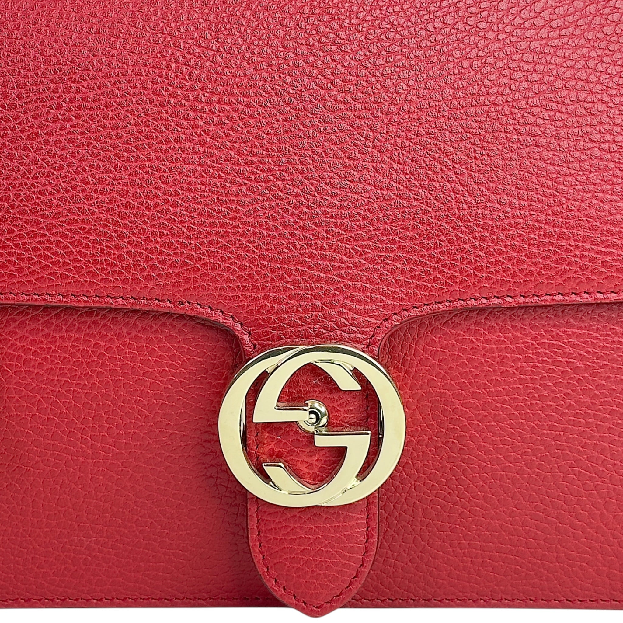 Gucci Interlocking G Red Leather Handbag