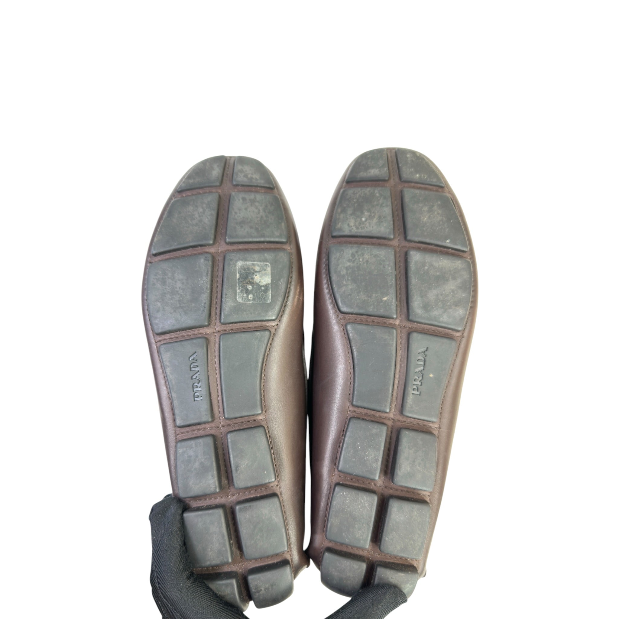 Prada Men's Loafers Brown Leather Size 9.5