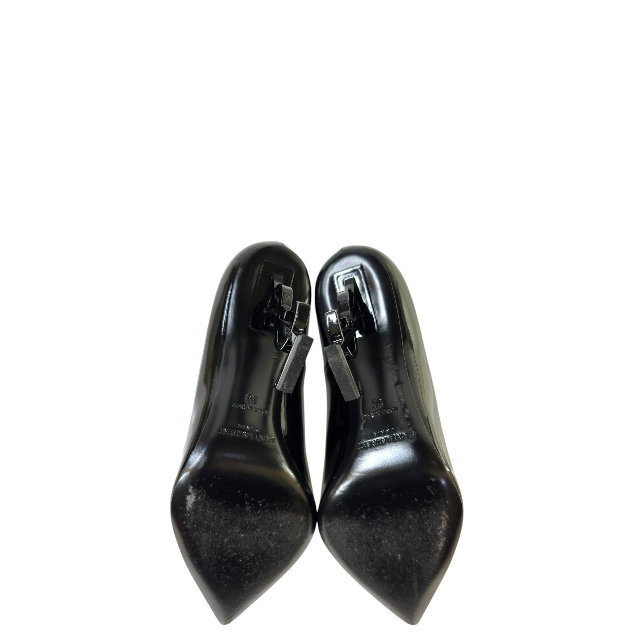 Saint Laurent Opyum Pumps Black Patent Leather Size EU 38