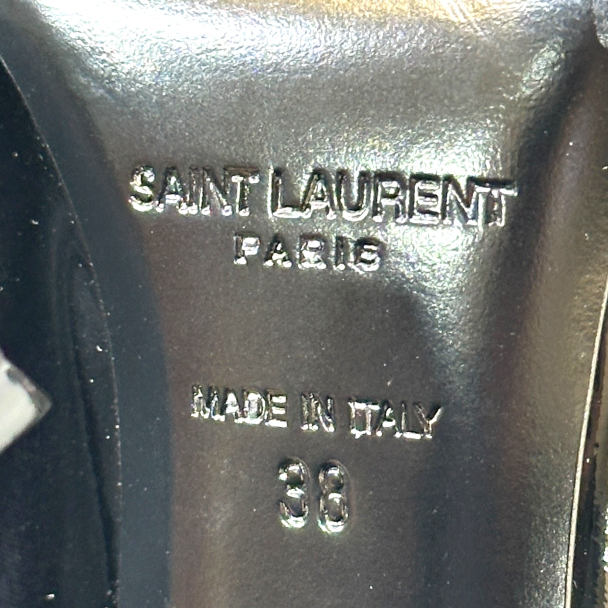 Saint Laurent Opyum Pumps Black Patent Leather Size EU 38