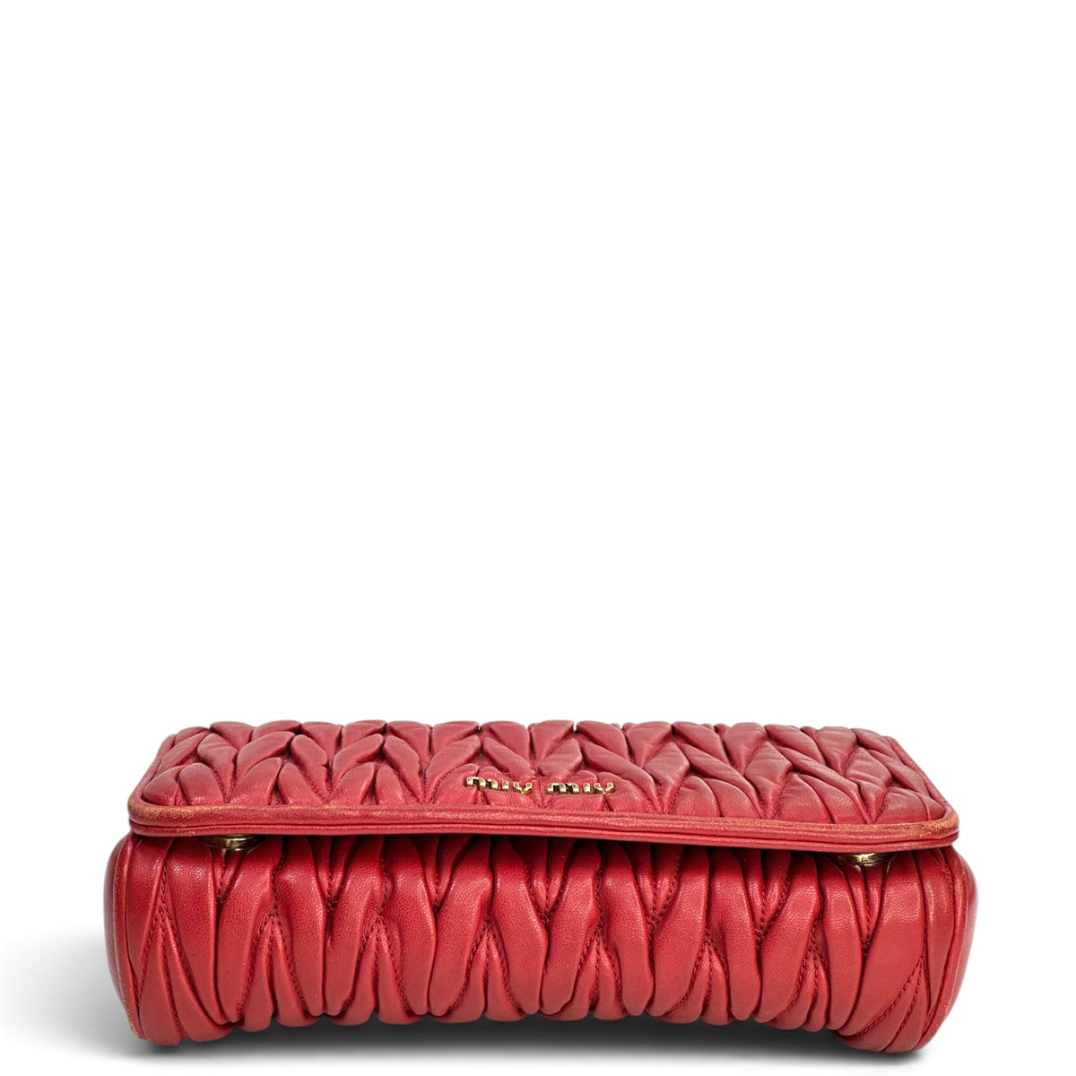MIU MIU Matelasse Medium Red leather Flap crossbody bag