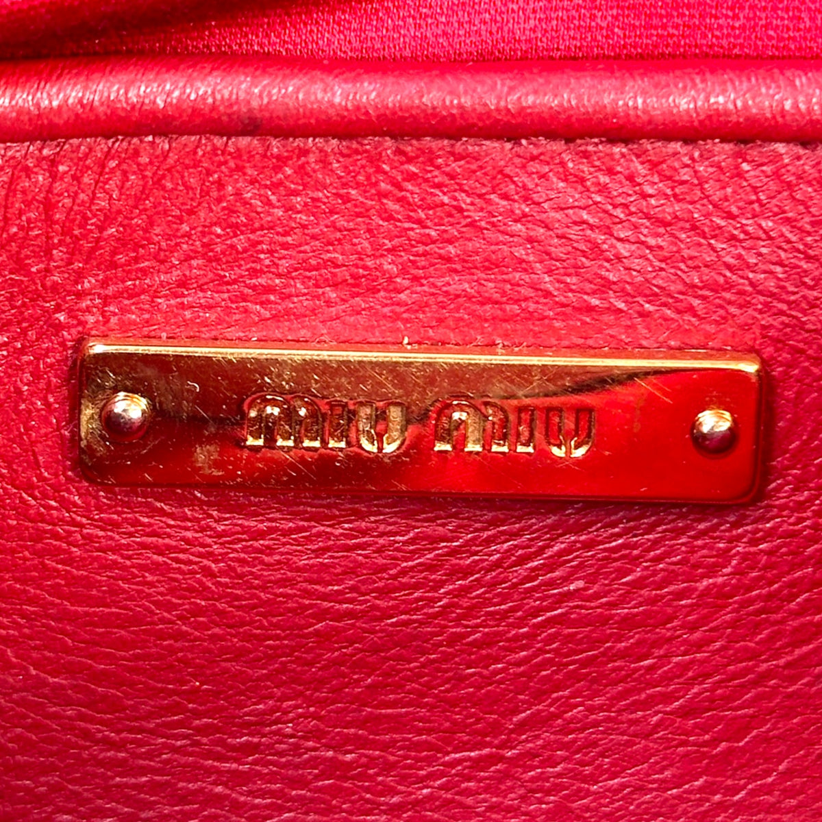 MIU MIU Matelasse Medium Red leather Flap crossbody bag