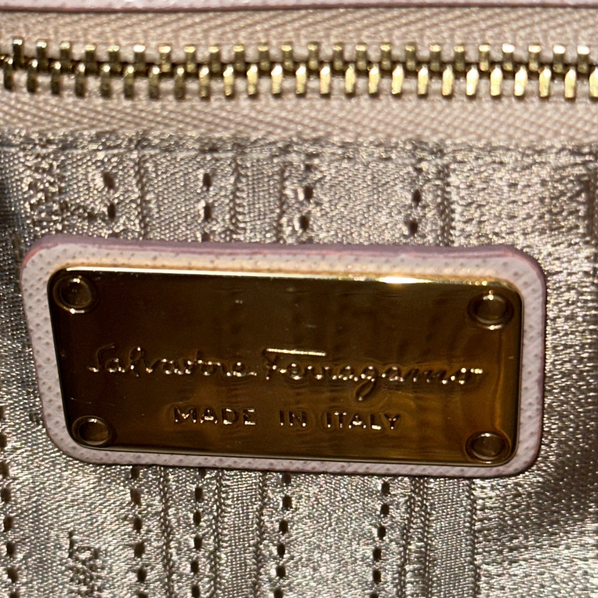 Salvatore Ferrgamo flap beige leather crossbody bag