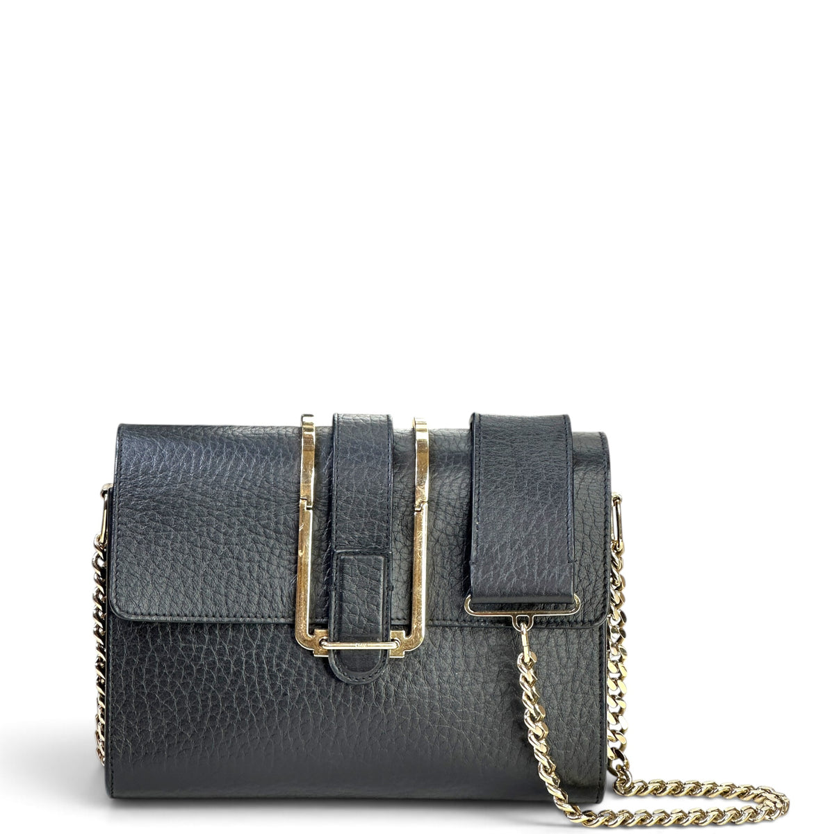 Chloé Bronté Small  Black Leather Flap crossbody Bag