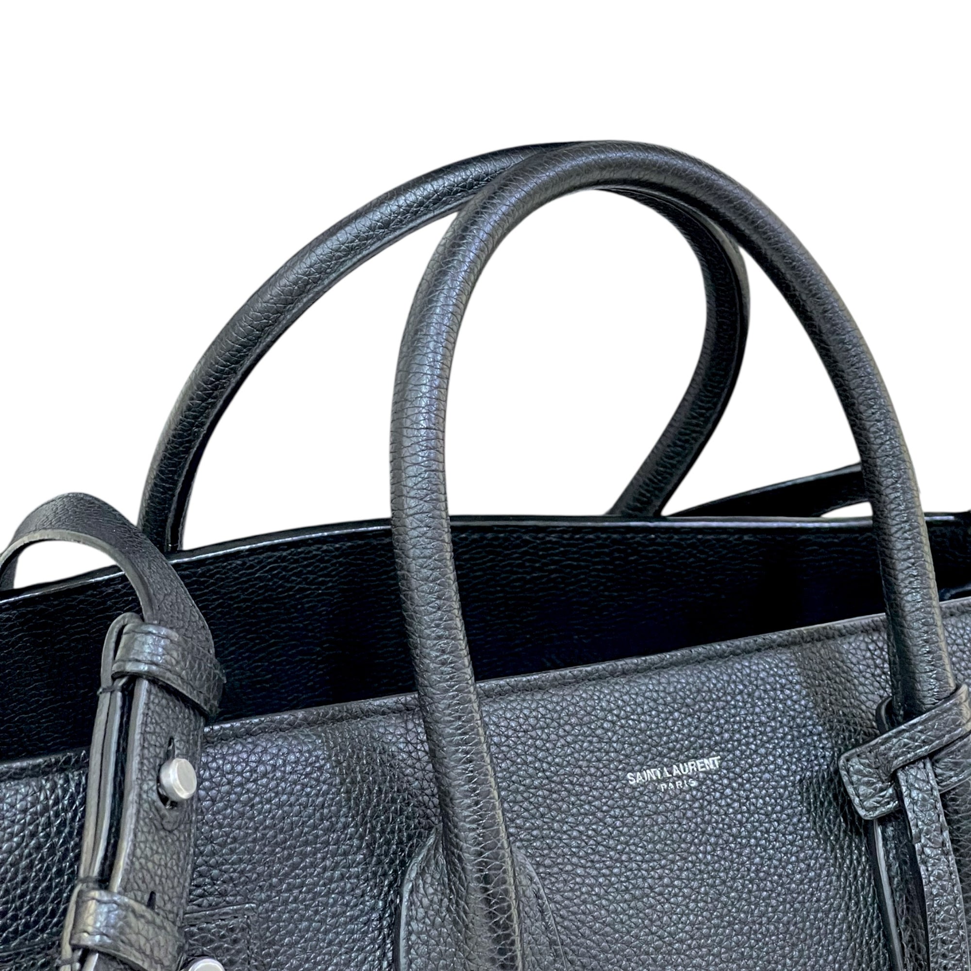 Saint Laurent Sac De Jour Large Black Grained Leather