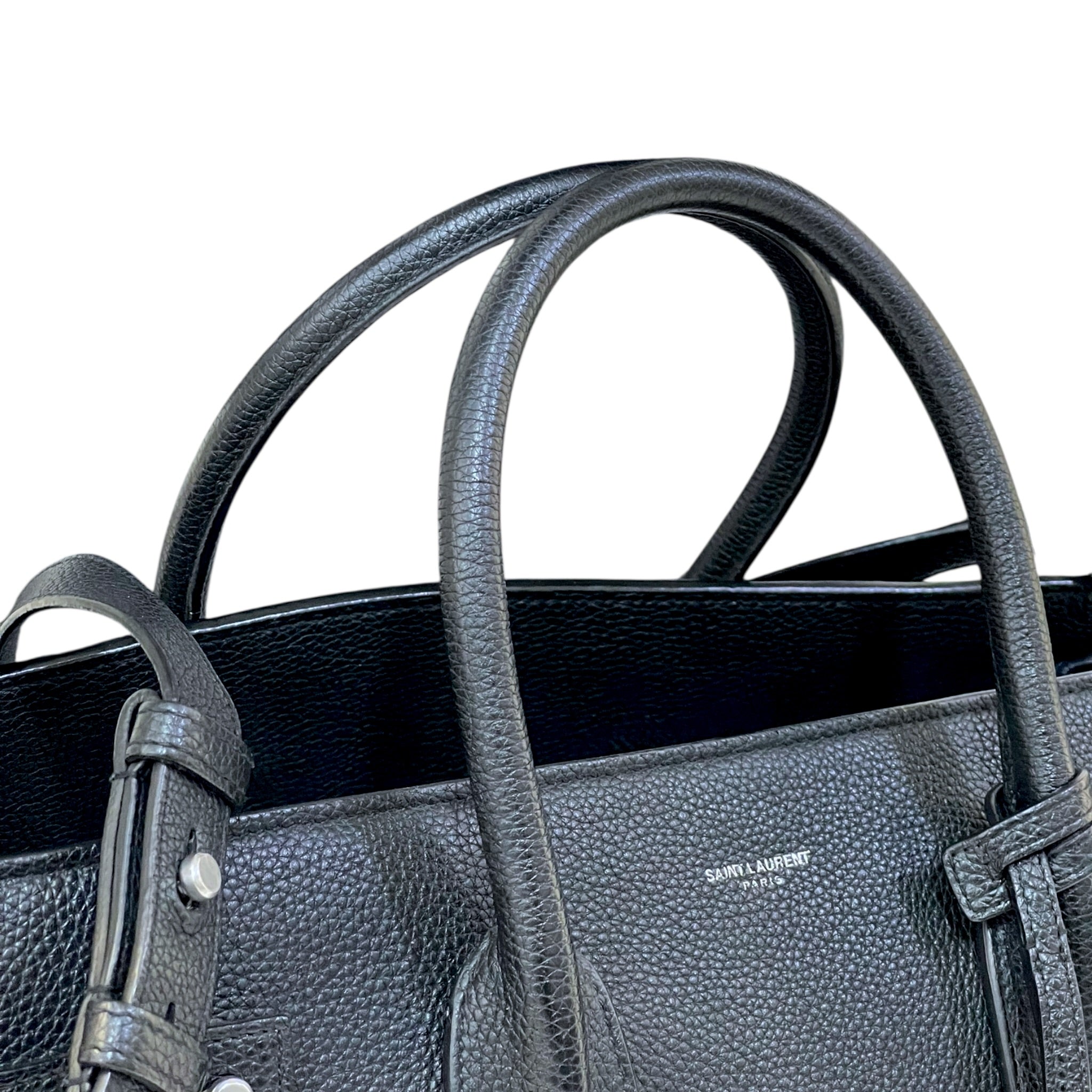 Saint Laurent Sac De Jour Large Black Grained Leather