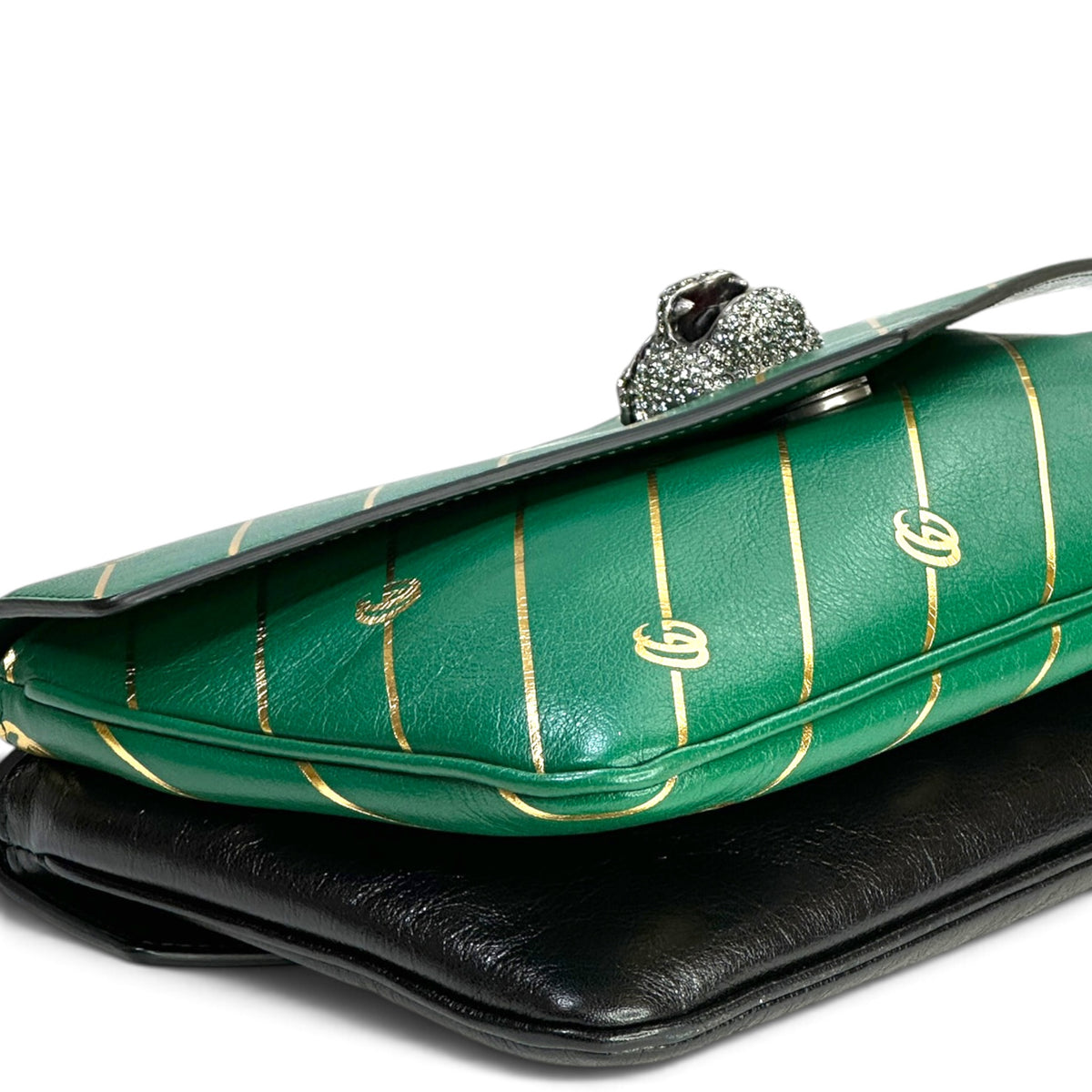 Gucci Medium Thiara Double Shoulder Bag black/green