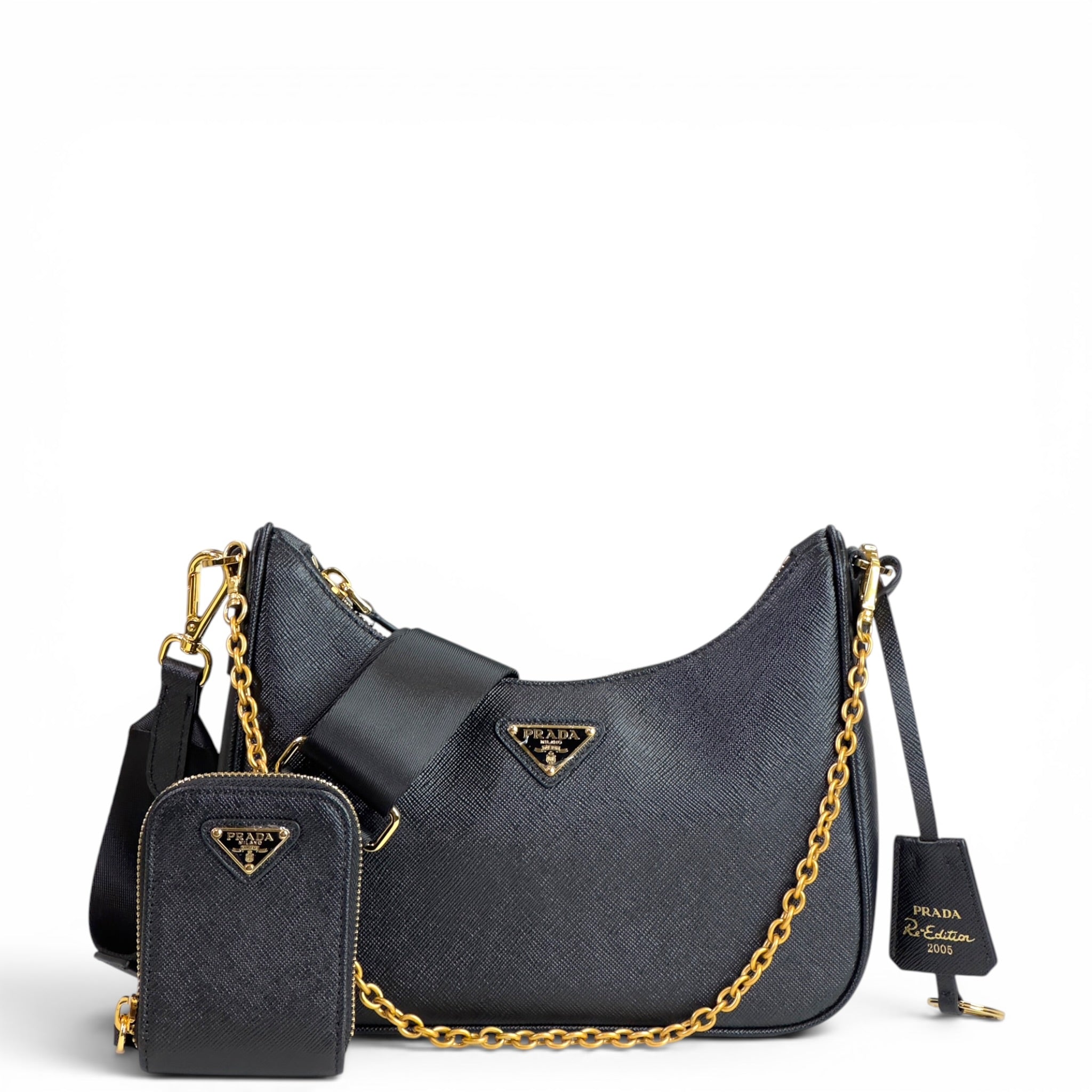 Prada Re-Edition 2005 black Saffiano leather shoulder bag