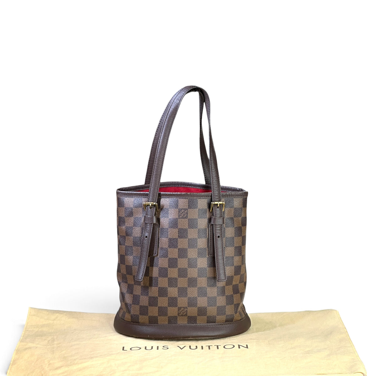 Louis Vuitton Marais bucket 23  small brown leather shoulder  bucket Bag