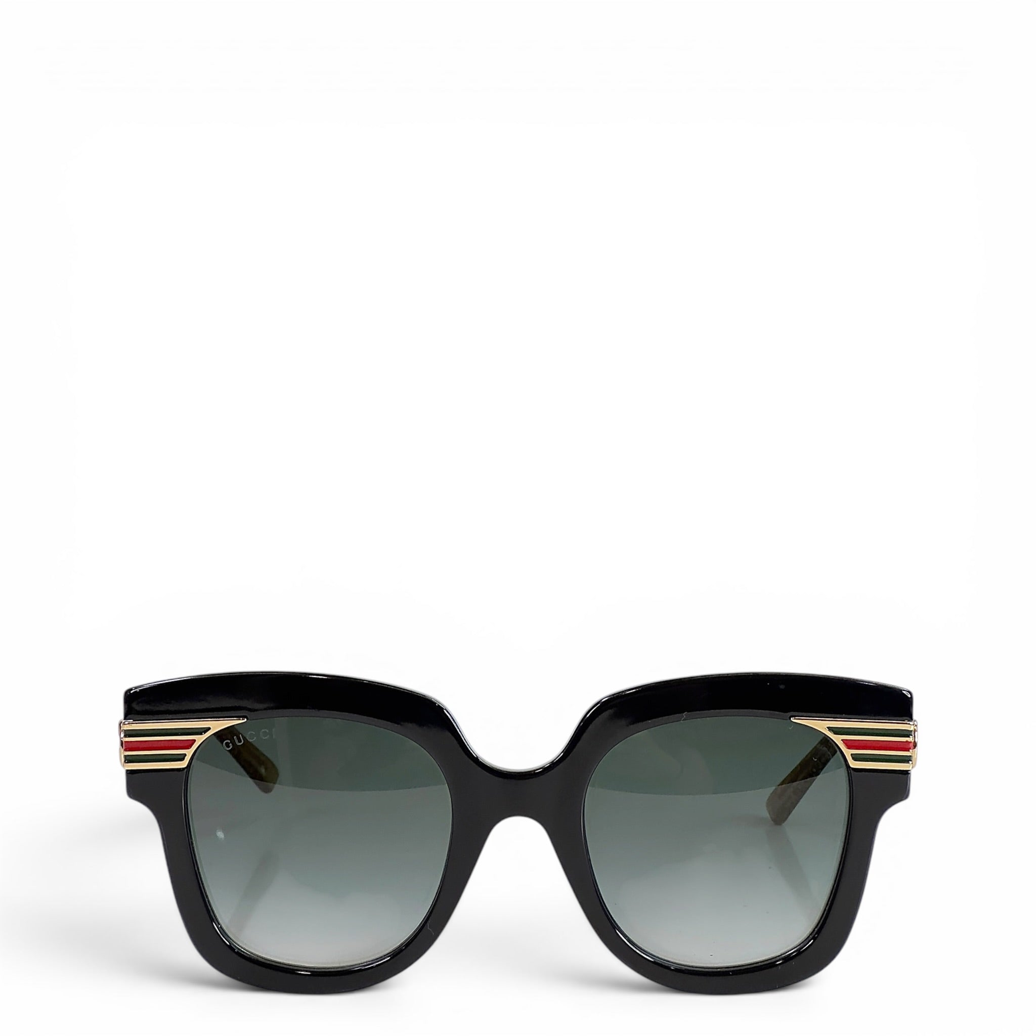 Gucci square black acetate frame sunglasses