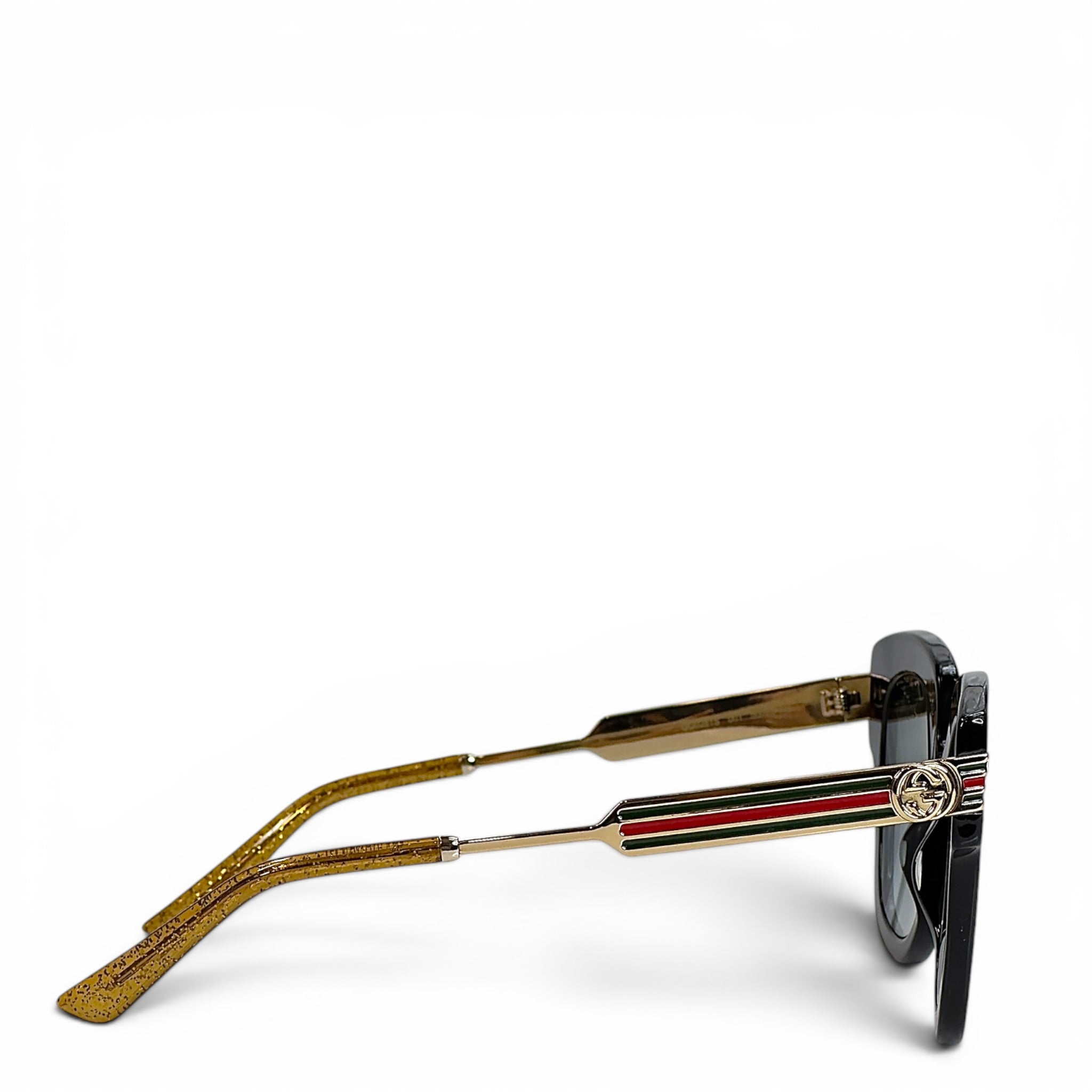 Gucci square black acetate frame sunglasses