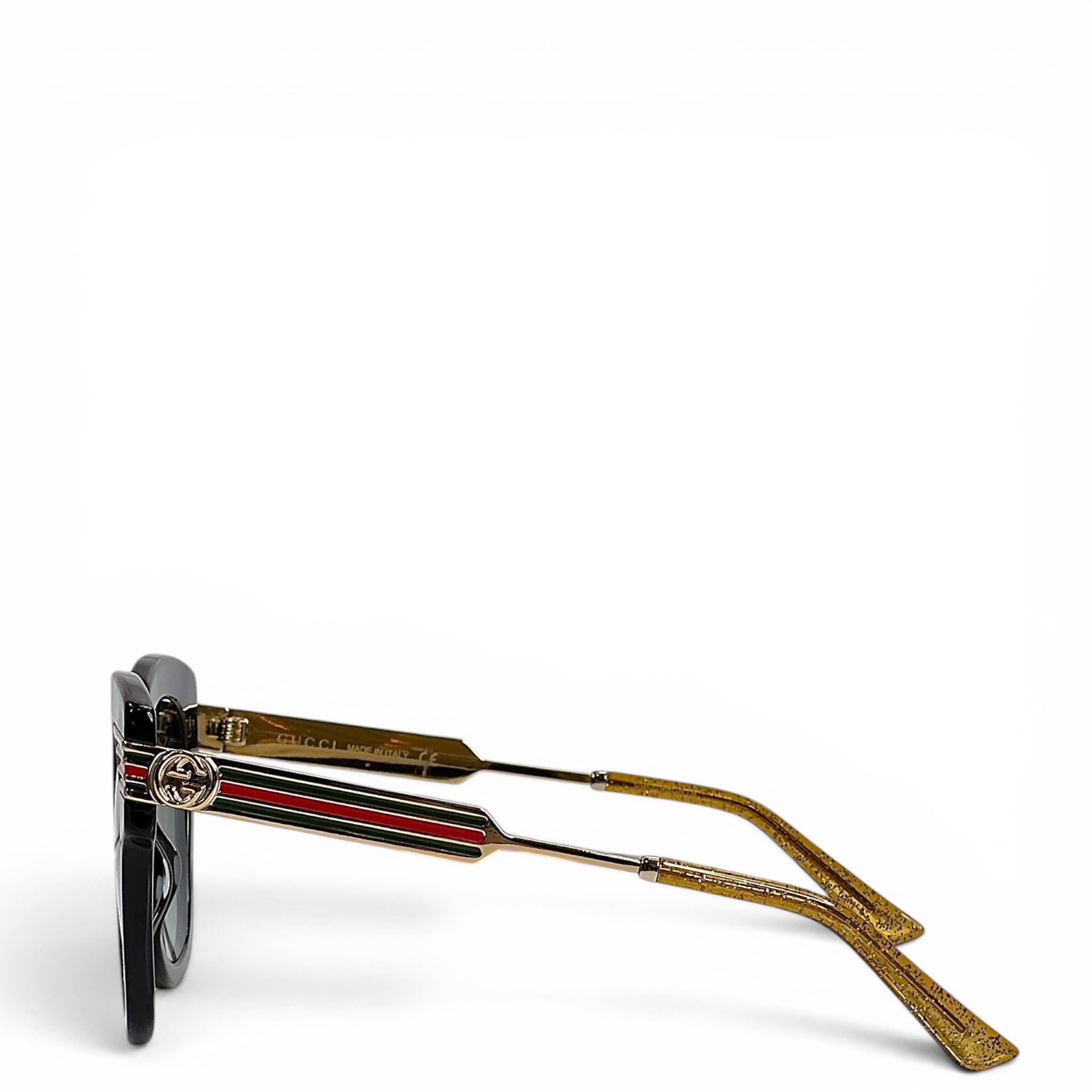 Gucci square black acetate frame sunglasses