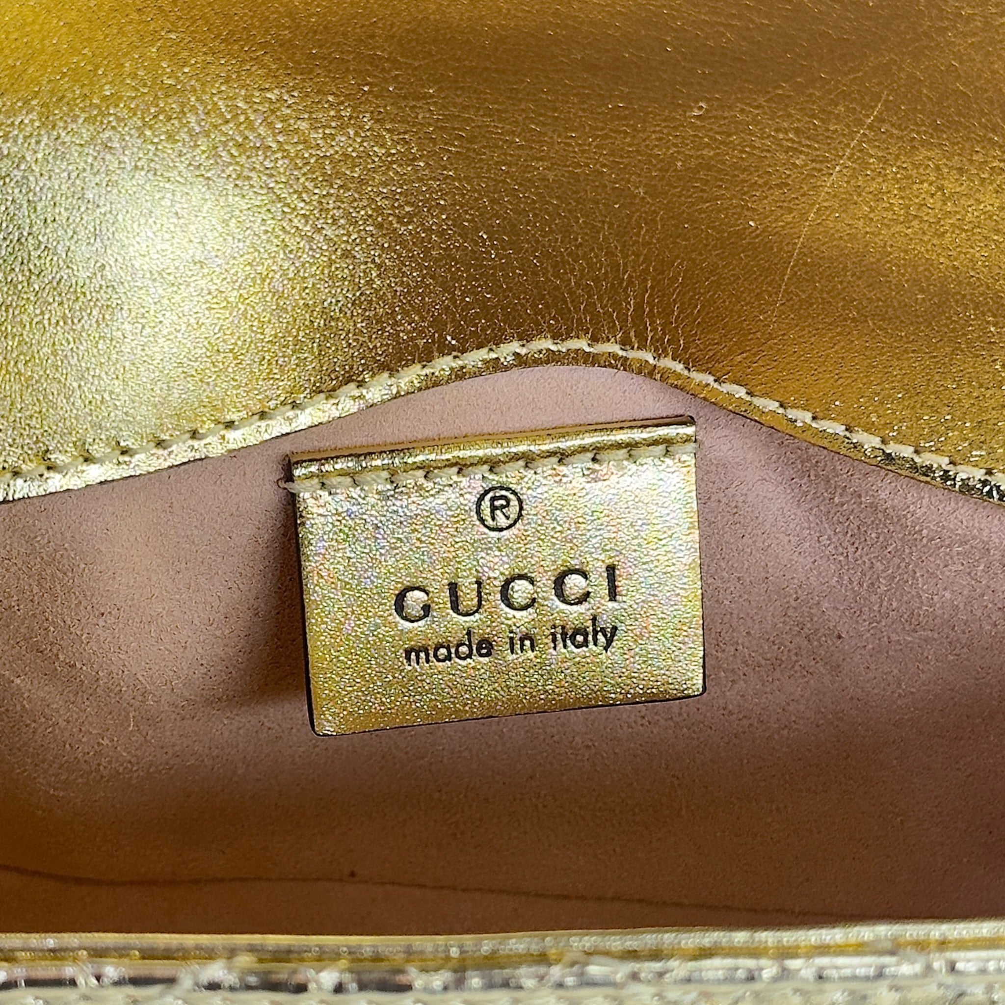 Gucci GG Marmont metallic gold leather mini shoulder bag