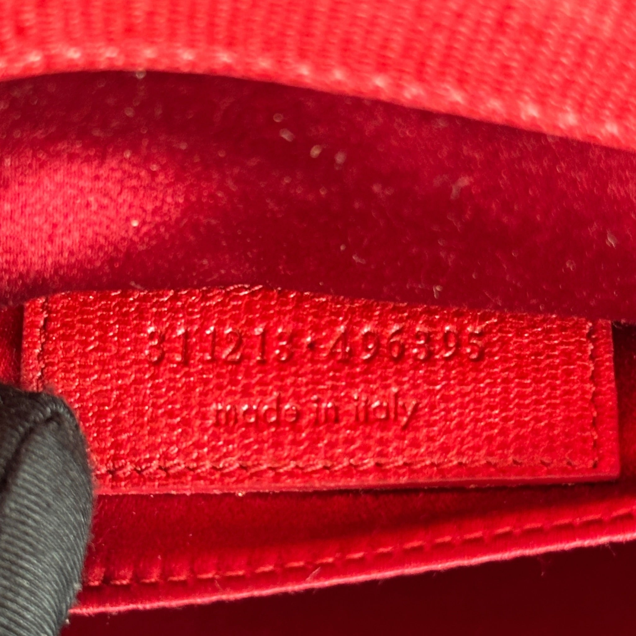 Saint Laurent Chyc Ligne Clutch Red Textured Leather