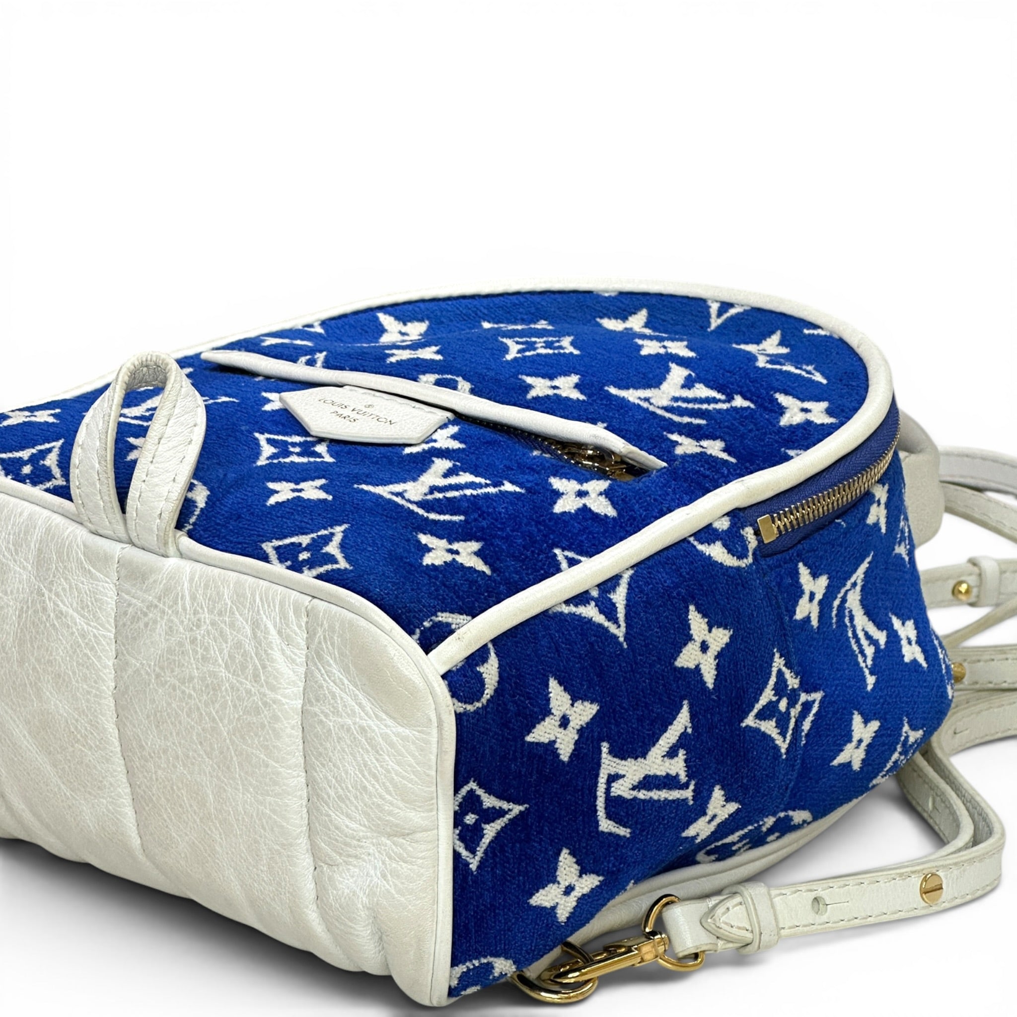 Louis Vuitton Palm Springs Backpack Mini Blue Velvet Monogram Jacquard