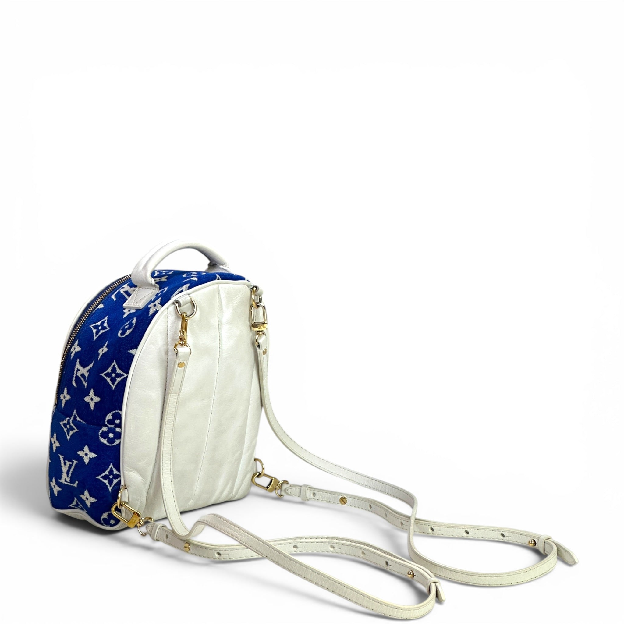 Louis Vuitton Palm Springs Backpack Mini Blue Velvet Monogram Jacquard