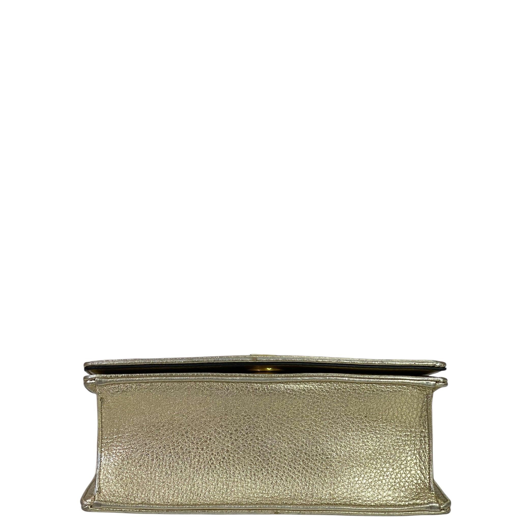 Dior Diorama Flap Bag Metallic Gold Leather