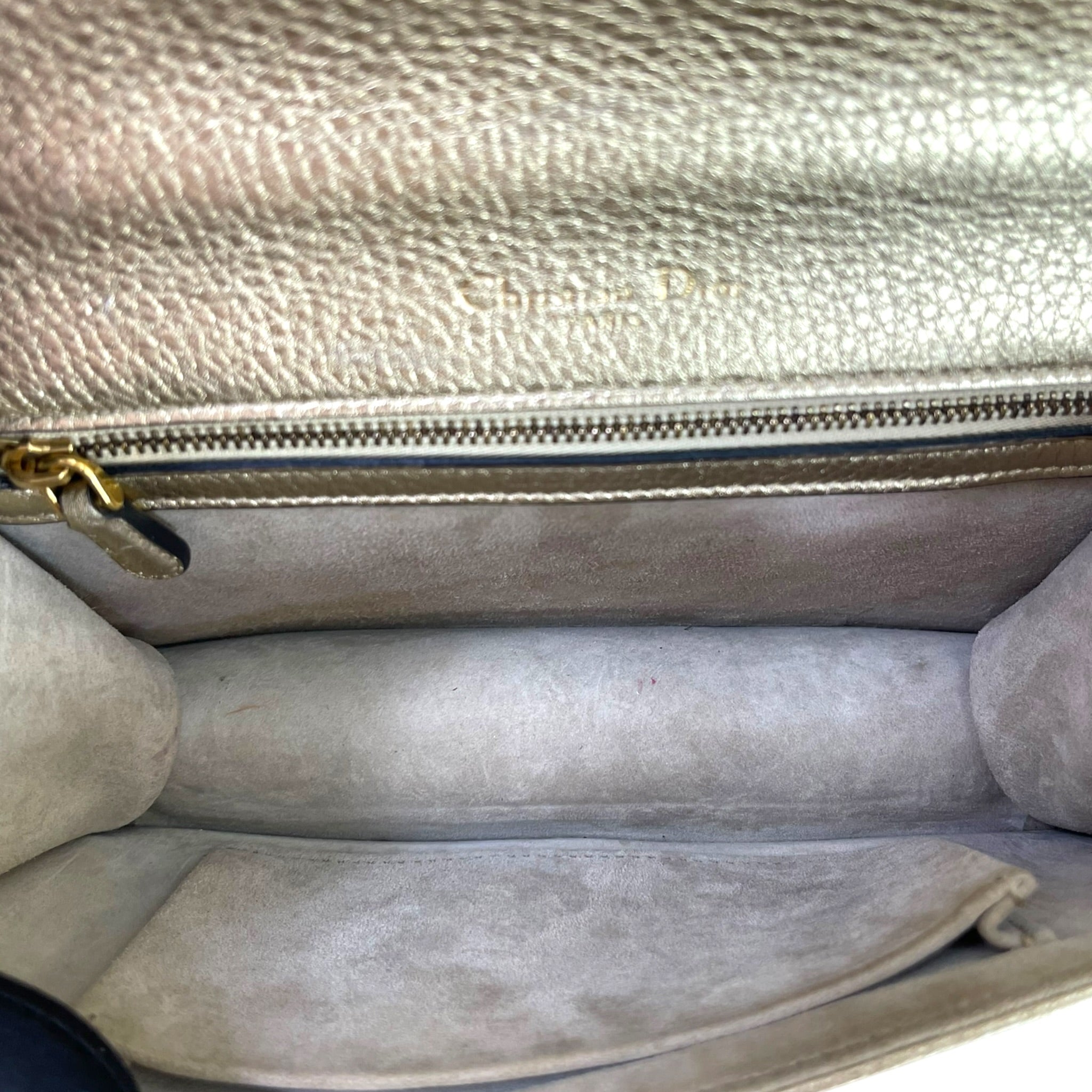 Dior Diorama Flap Bag Metallic Gold Leather