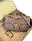 Gucci GG Marmont Shoulder Bag Beige Matelassé Leather