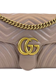 Gucci GG Marmont Shoulder Bag Beige Matelassé Leather