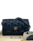 Gucci GG Matelassé Small Shoulder Bag Black Guccissima Leather