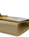 Saint Laurent Kate Tassel Bag Beige Croc Embossed Leather
