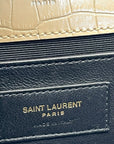 Saint Laurent Kate Tassel Bag Beige Croc Embossed Leather