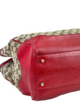Gucci Diana Bamboo Tote GG Canvas Red Leather
