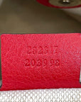 Gucci Diana Bamboo Tote GG Canvas Red Leather