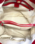 Gucci Diana Bamboo Tote GG Canvas Red Leather