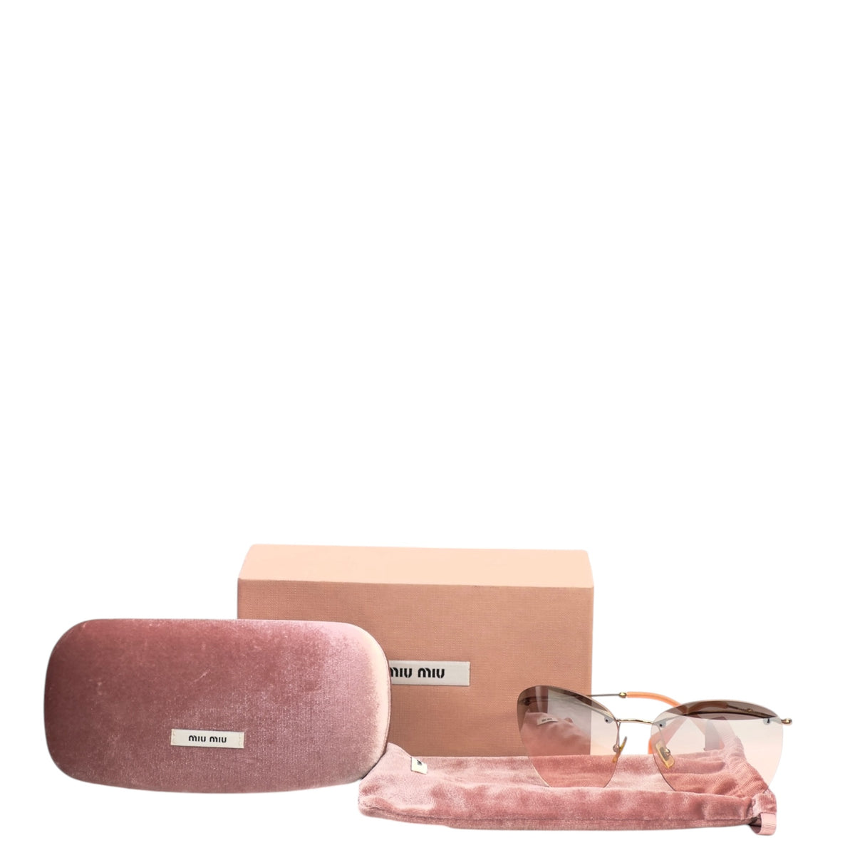 Miu Miu rimless pink gradient sunglasses