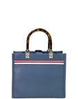 Fendi Roma Sunshine Tote Blue Leather
