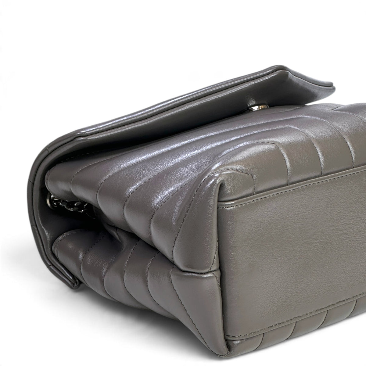 Saint Laurent Loulou  medium grey leather Shoulder crossbody Bag