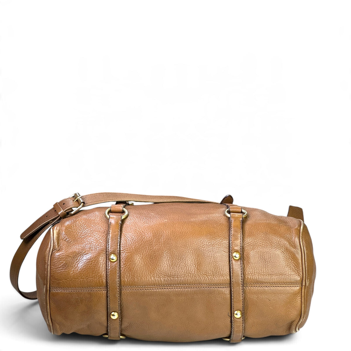 Miu Miu Vitello Lux  largen tan leather Bow Bag