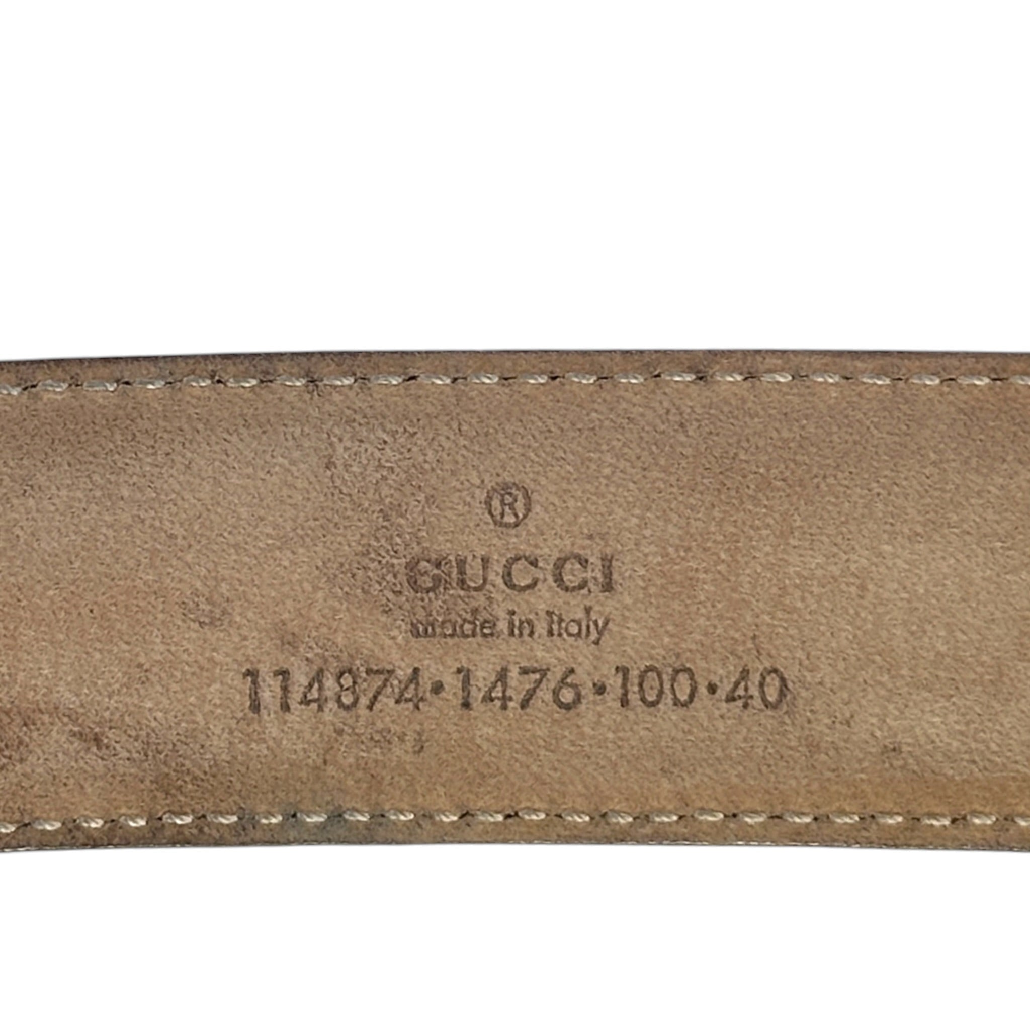 Gucci Interlocking Silver Metallic Belt