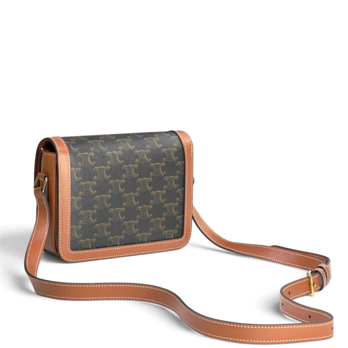 Celine teen black /brown leather Triomphe crossbody  Bag