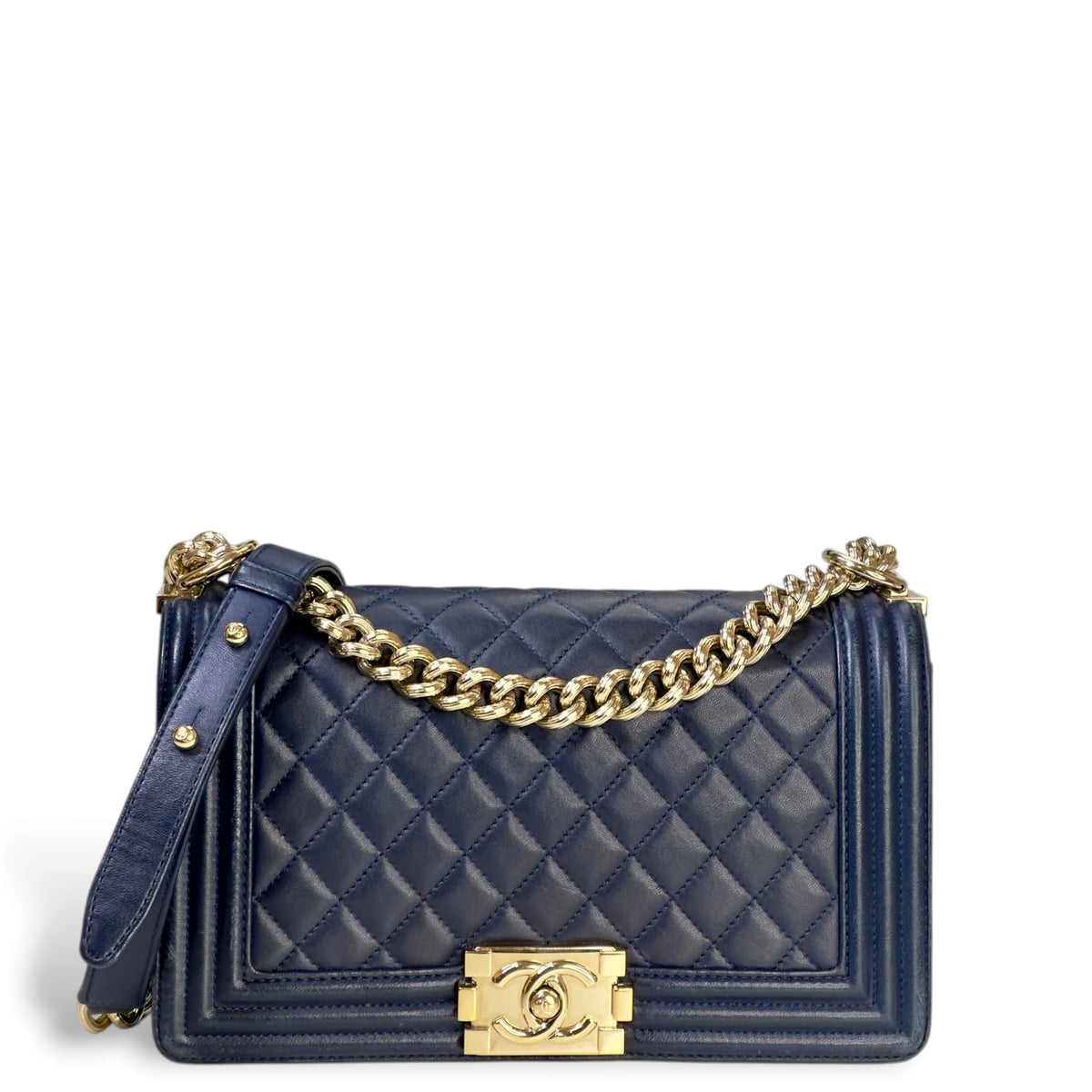 Chanel Boy medium  blue calfskin Flap Bag