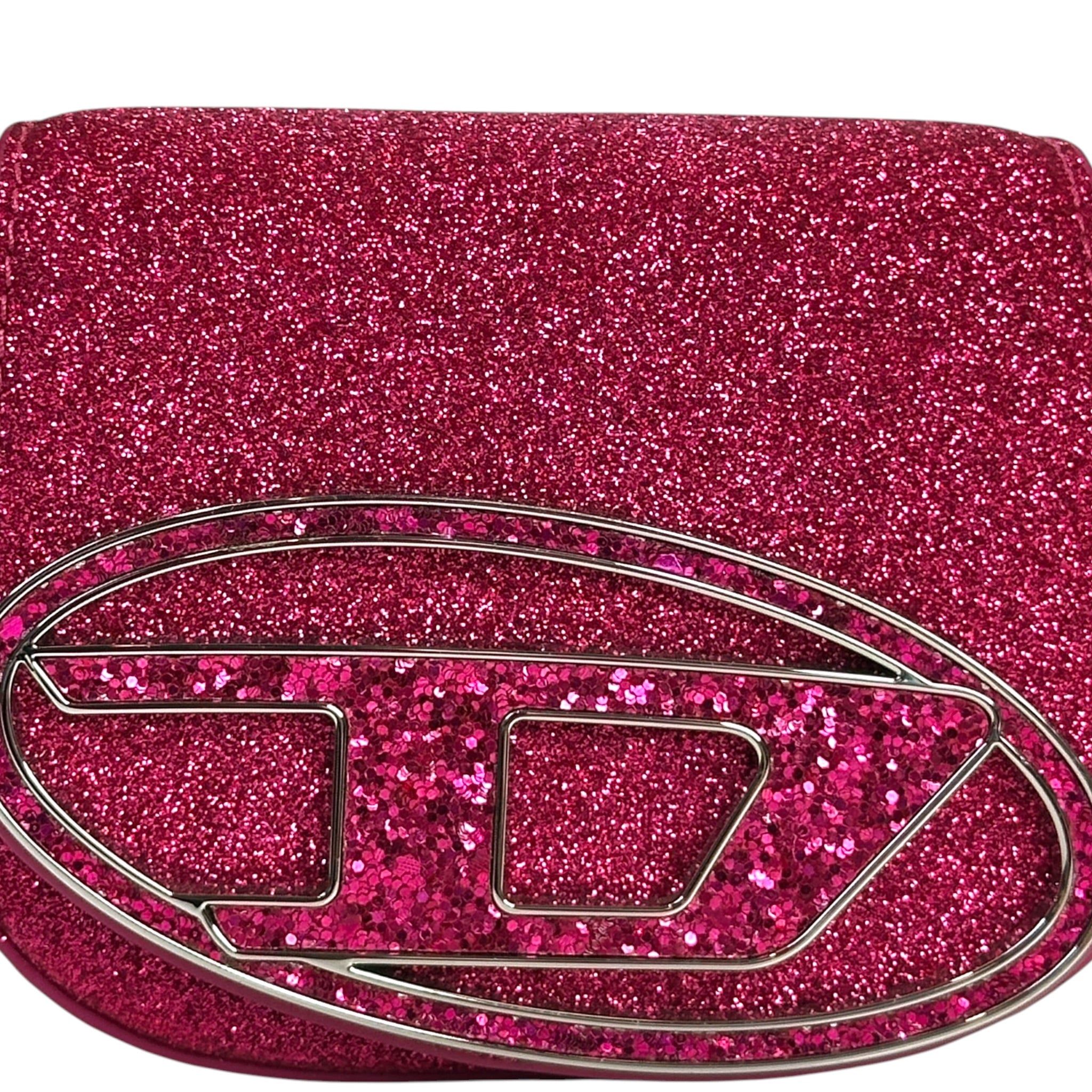 Diesel 1DR-XS-S Mini Bag Pink Glitter Fabric