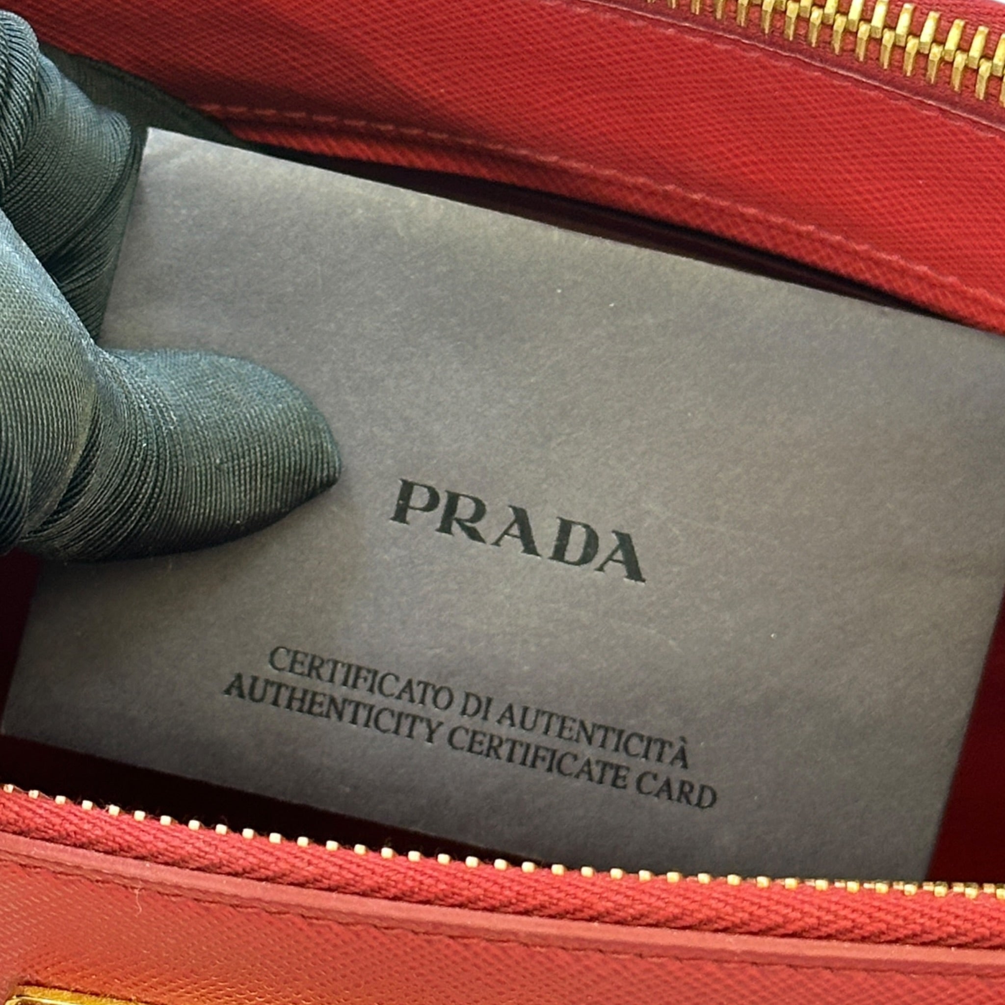 Prada Galleria Double Zip Tote Medium Red Saffiano Leather