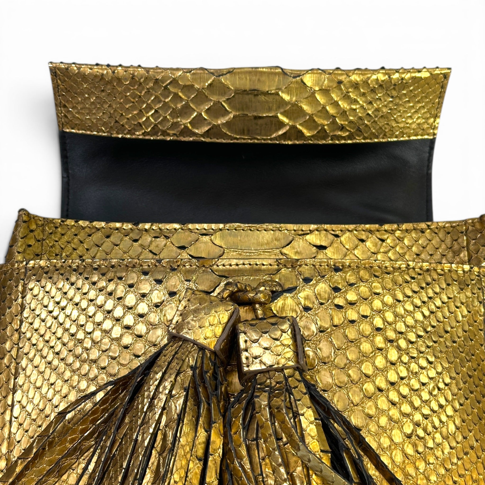 Tom Ford Envelope Tassel Shoulder Bag Gold Python