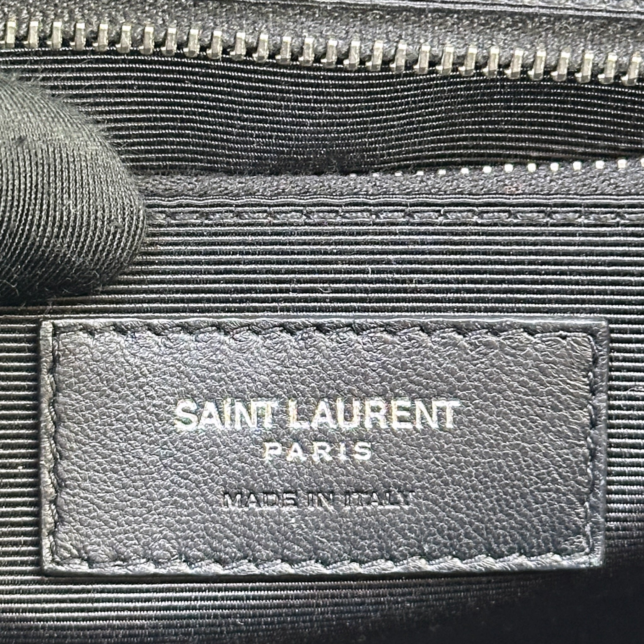 Saint Laurent Envelope Shoulder Bag Grey Quilted Grain De Poudre