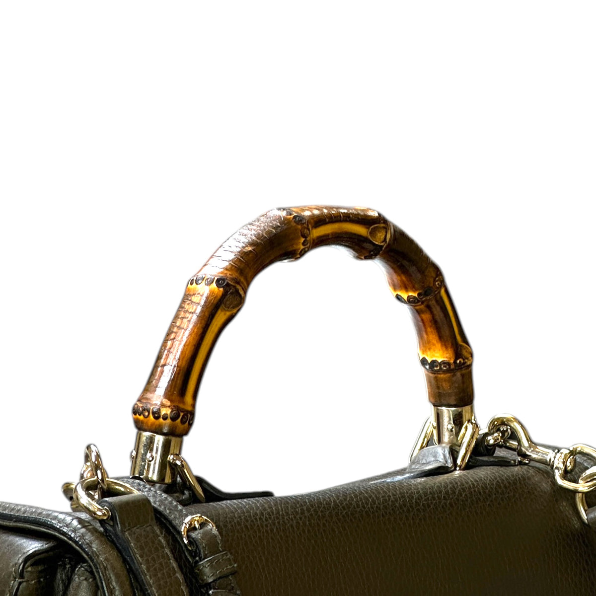 Gucci New Bamboo  small tan leather Top Handle Bag