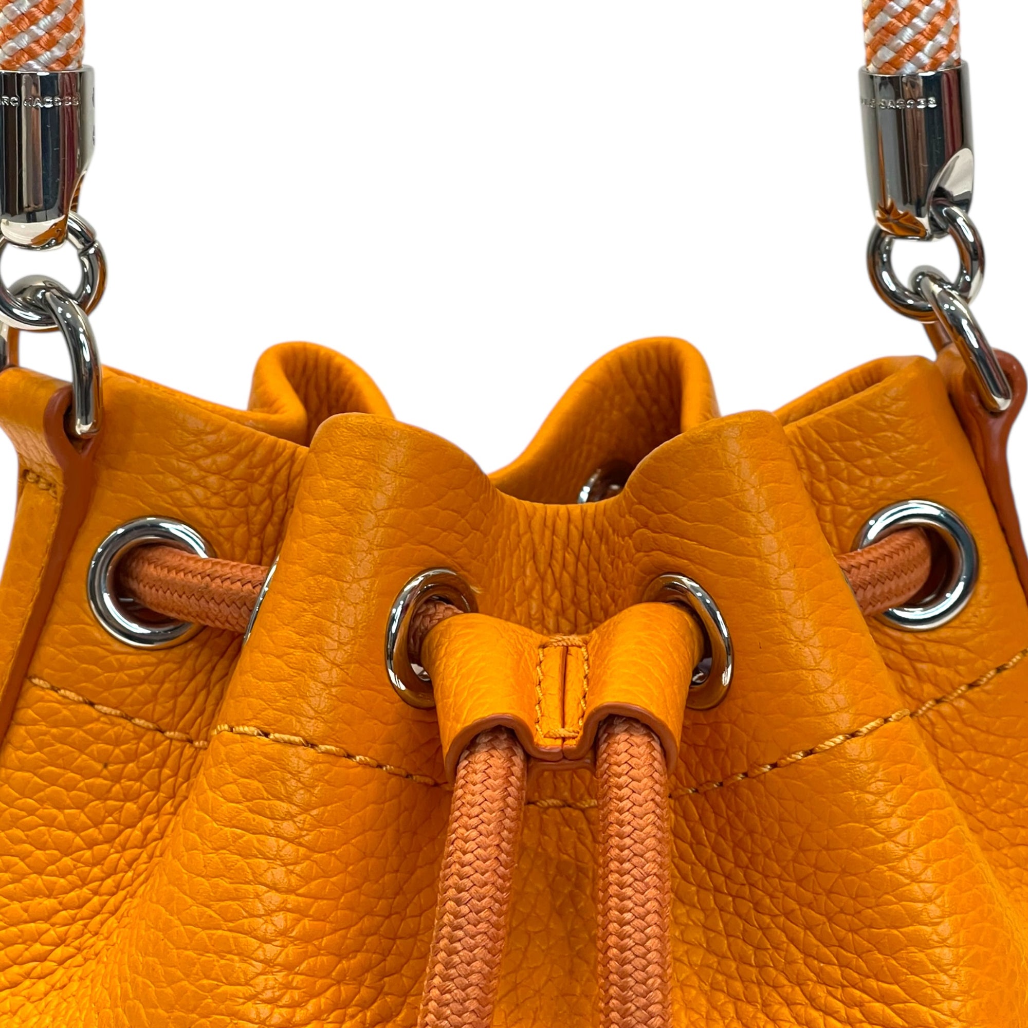 Marc Jacobs The Bucket Bag Micro Orange Leather
