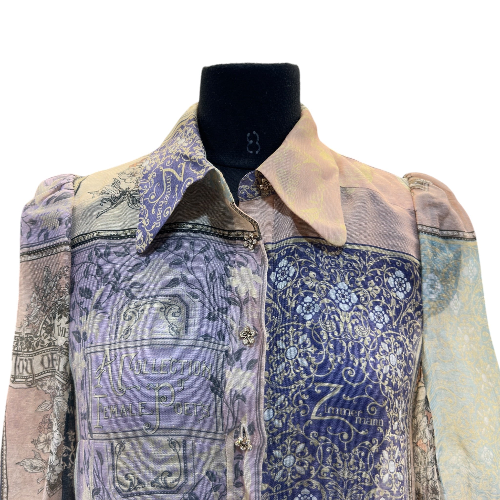 Zimmermann Lyrical Book Print Silk Blouse