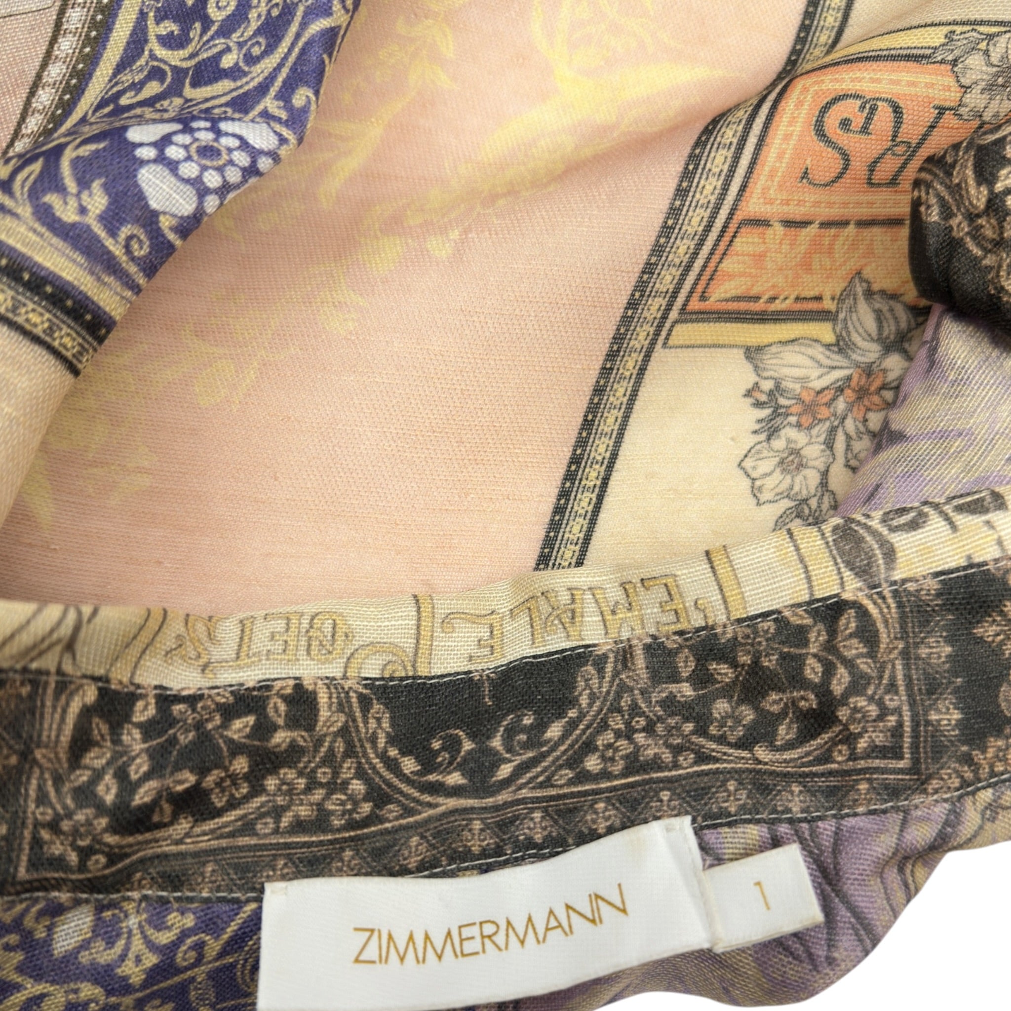 Zimmermann Lyrical Book Print Silk Blouse