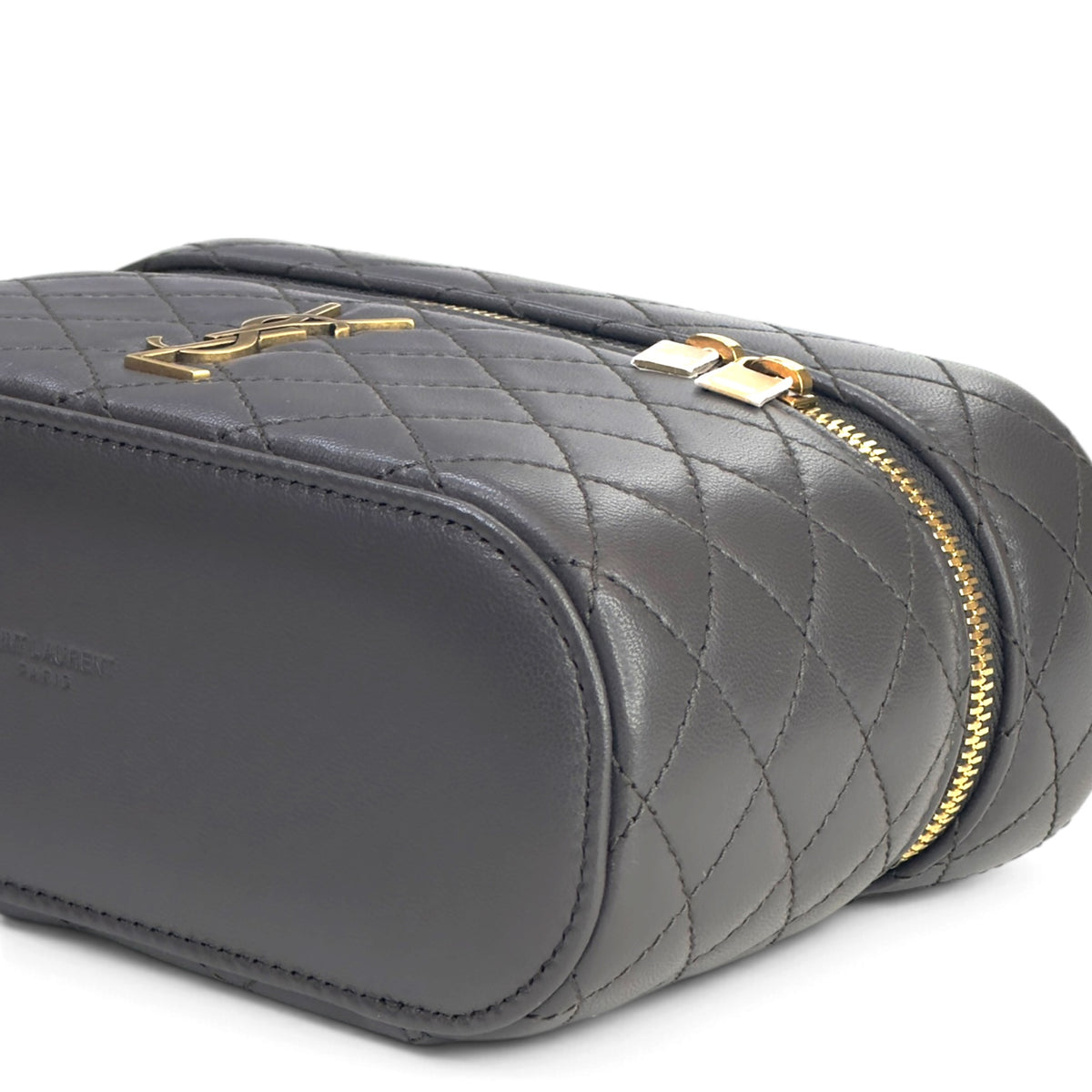 Saint Laurent Gaby Vanity grey lambskin Diamond quilted Bag