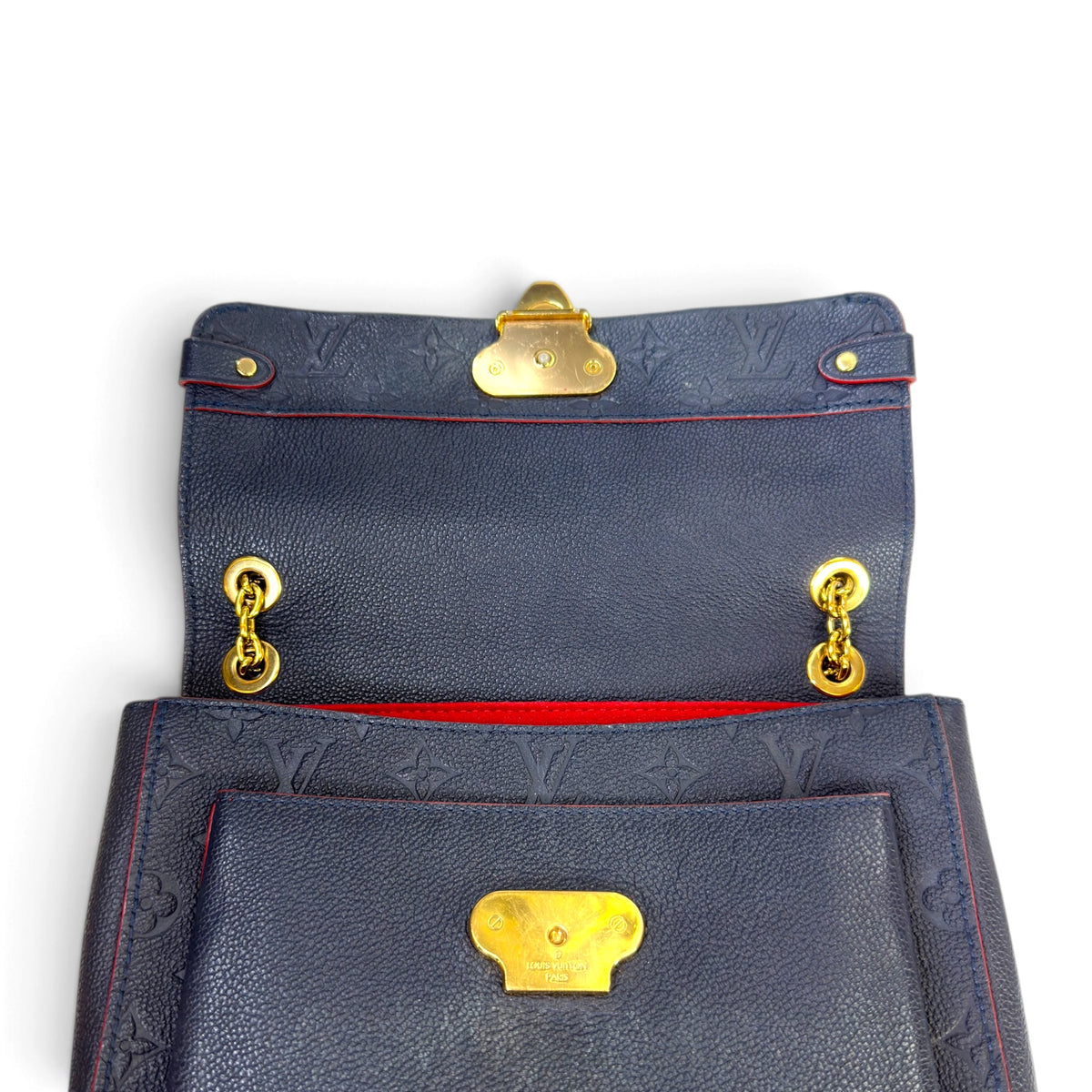 Louis Vuitton Vavin PM small blue  pebbled leather shoulder bag